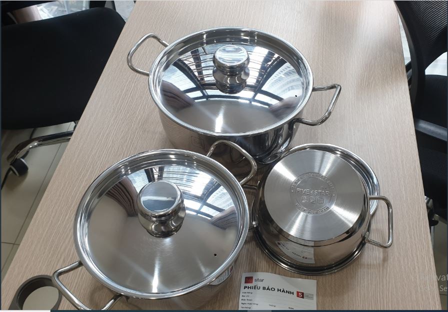 Bộ nồi five star 3 món 3 đáy bảo hành 5 năm