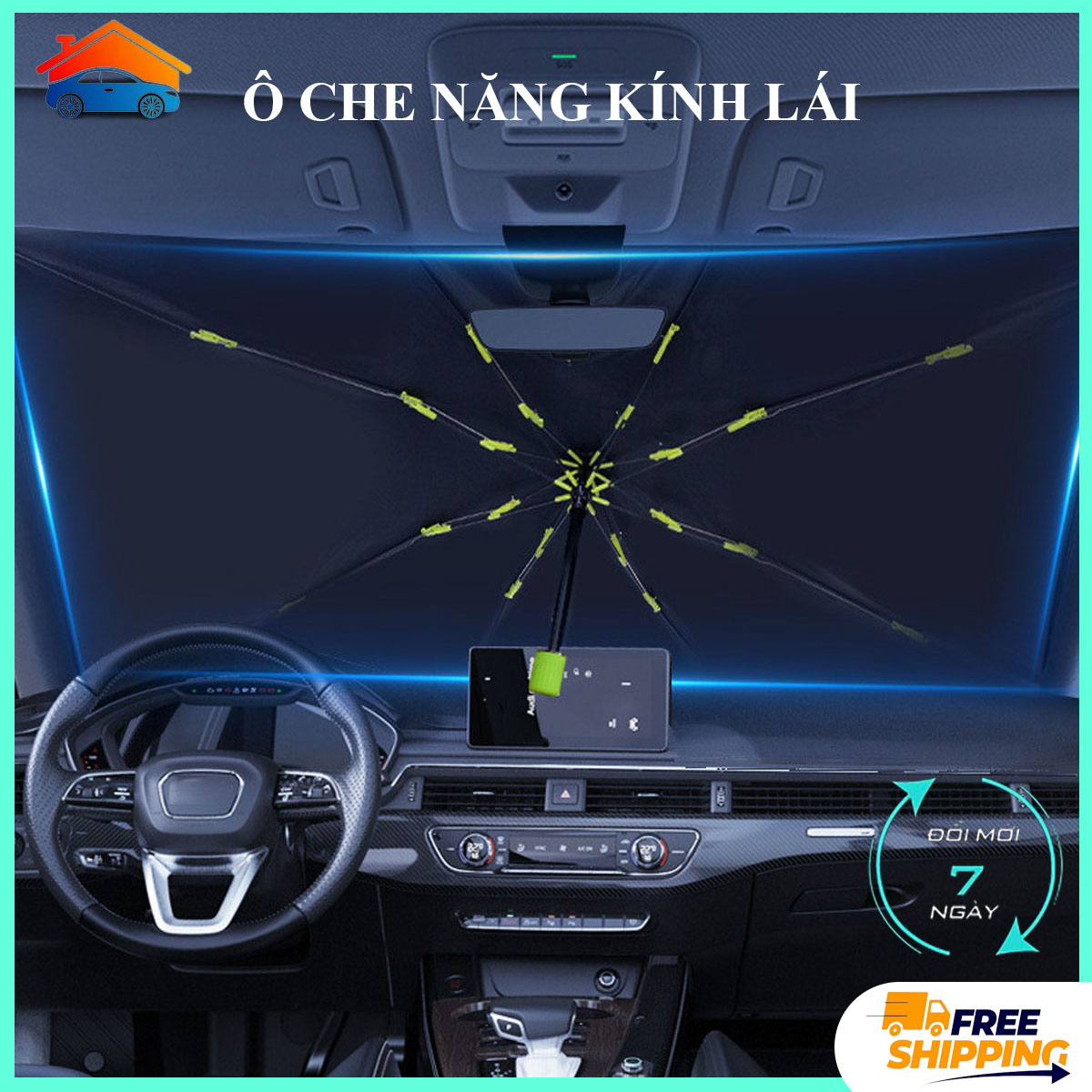 Ô che nắng kính lái xe ô tô cao cấp, dù che kính lái tặng kèm túi đựng chống nóng và bảo vệ nội thất xe. Bảo hành 1 đổi 1 nếu lỗi