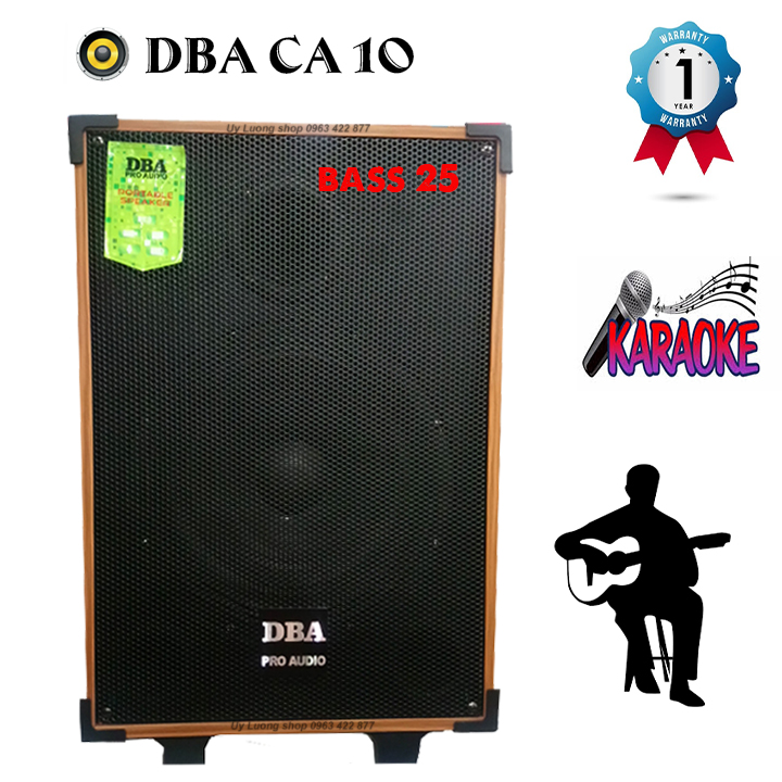 LOA KÉO CAO CẤP DBA CA10 BASS 25 HAI ĐƯỜNG TIẾNG, KÈM 2 MÍC SỊN XÒ