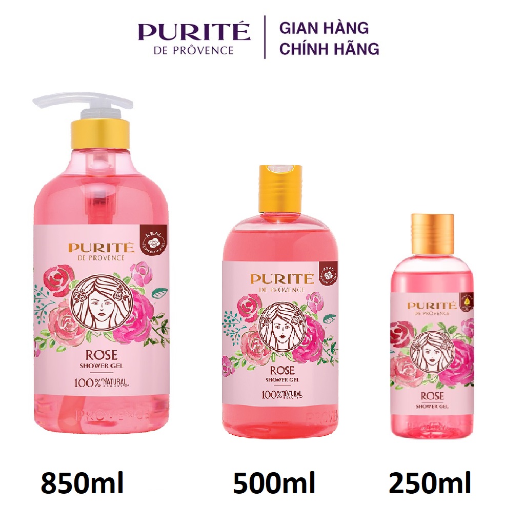 Sữa tắm mềm mịn hoa hồng purité