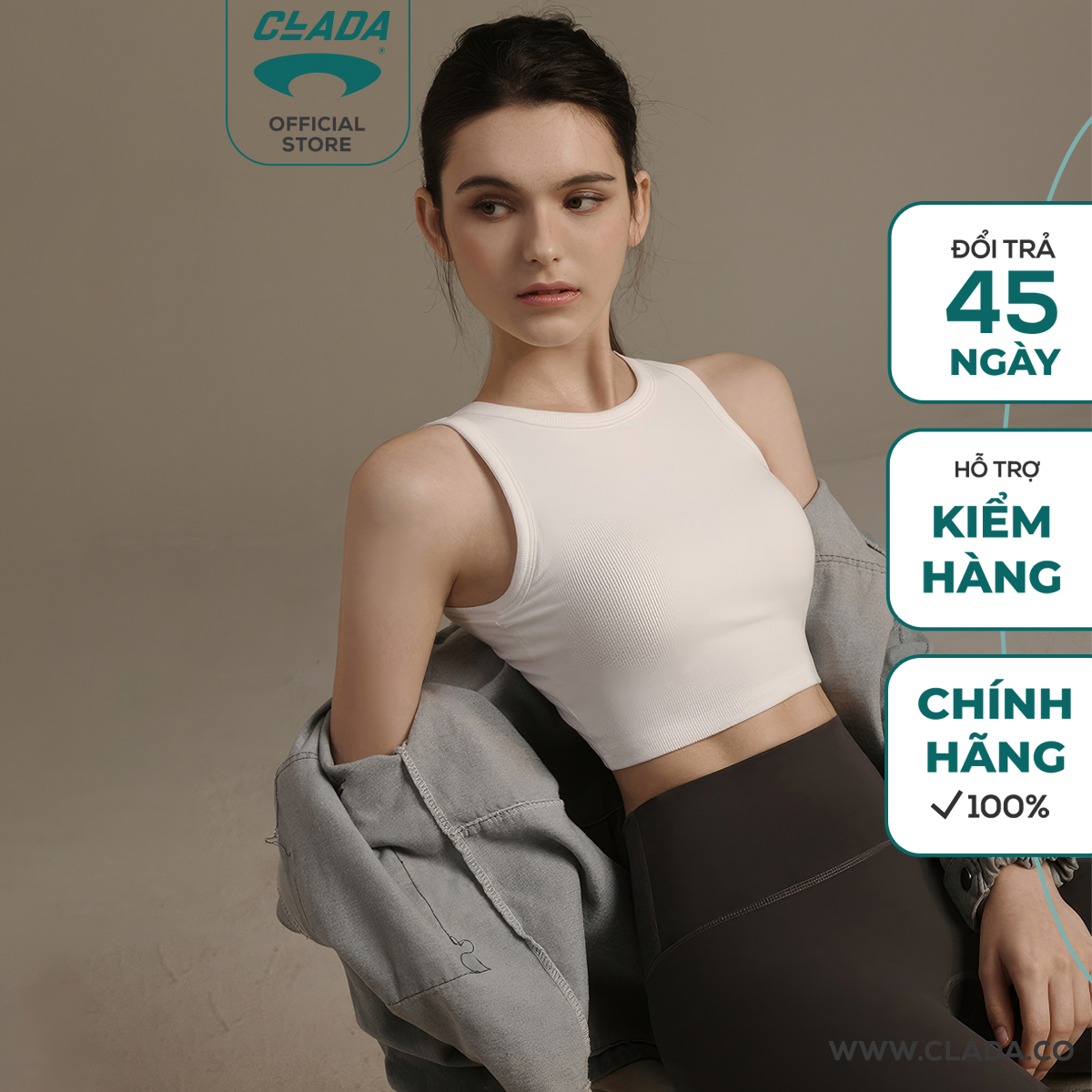Áo ba lỗ croptop len tăm nữ thương hiệu clada - al005