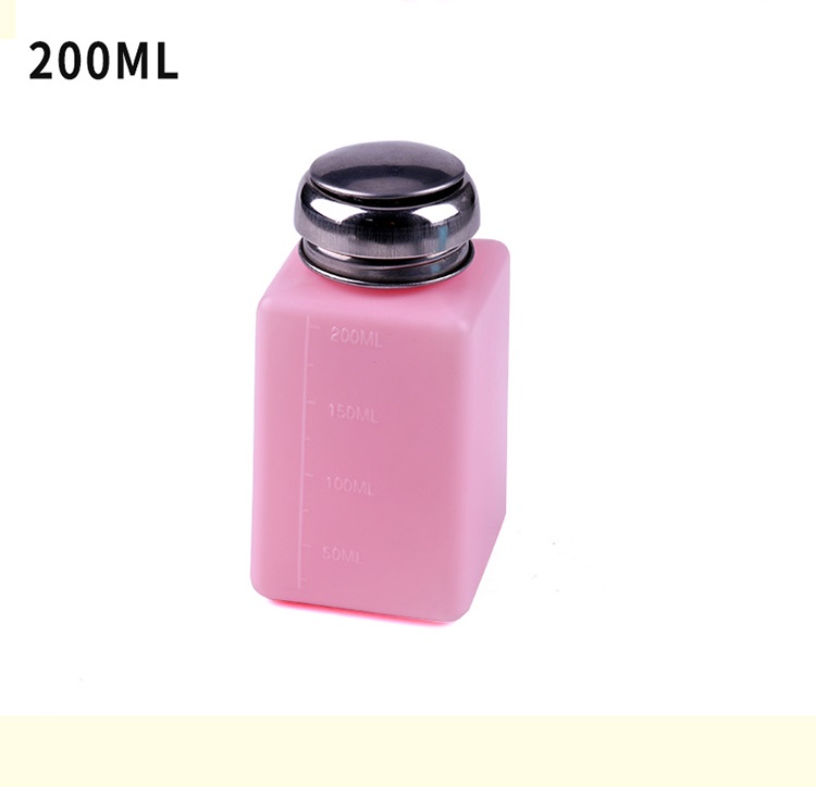 Lọ đựng cồn chống tĩnh điện 250ml (màu hồng)- chai đựng aceton sơn móng tay