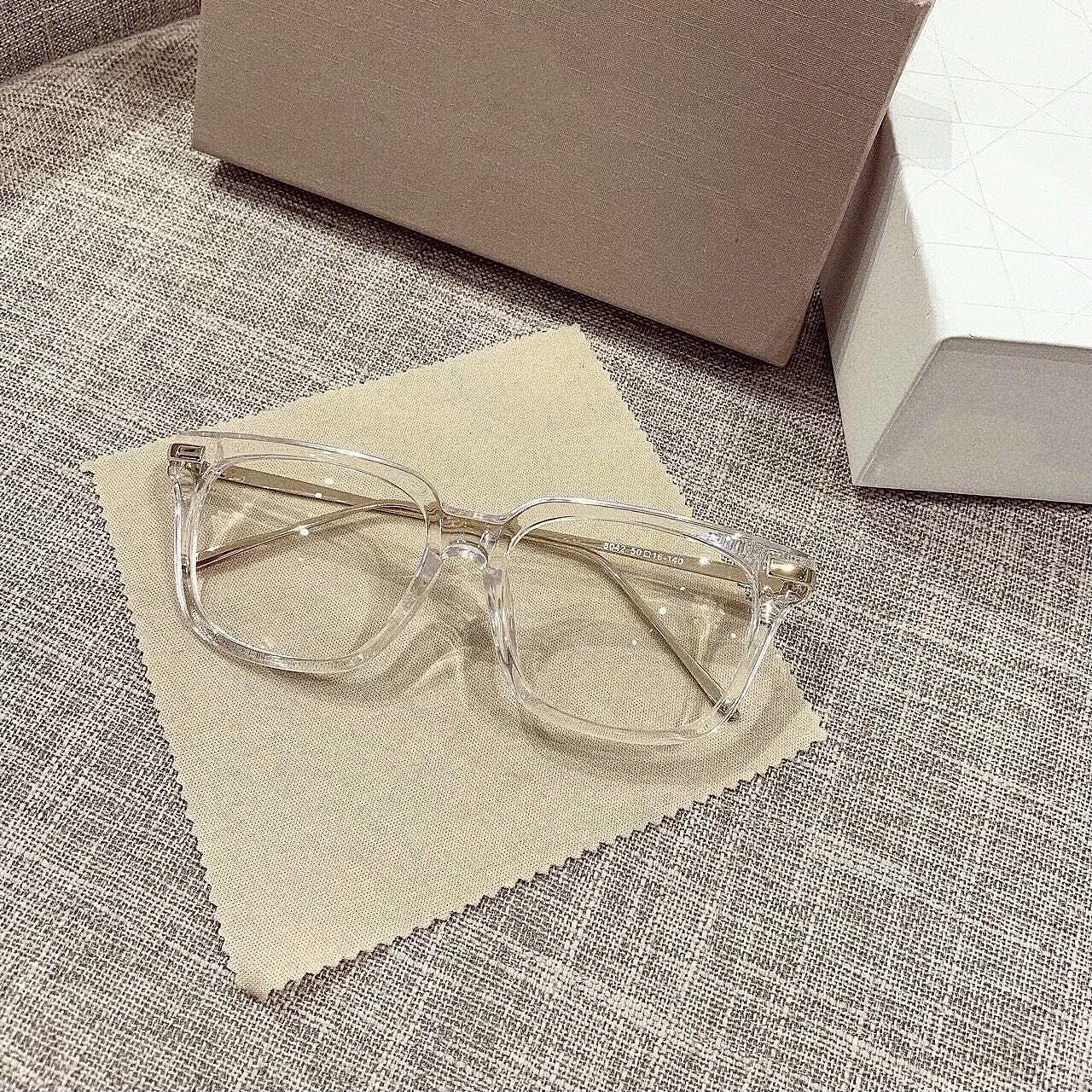 Kính Mát Nam Nữ Gọng Kính Cận Kim Loại Thiết Kế Trong Suốt Chống Ánh Sáng Xanh Bảo Vệ Mắt