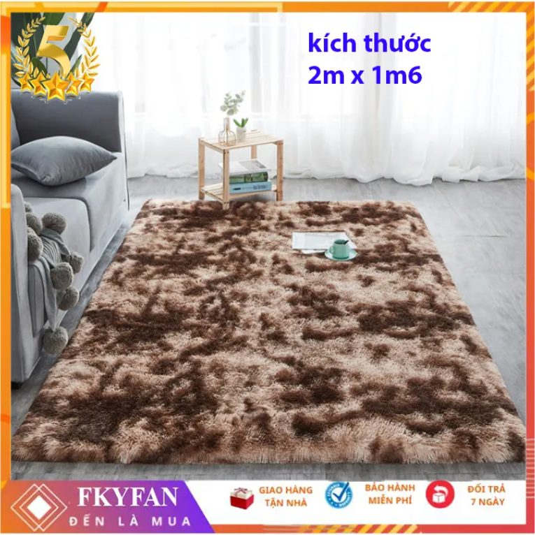 ( 1m6x2m)Thảm lông trải sàn viền kim tuyến mẫu mới 2020 Thảm trải sàn phòng khách Thảm trải sàn phòng ngủ lông dài mềm mịn đế có chống trơn trượt tham trai san, tham long trai san