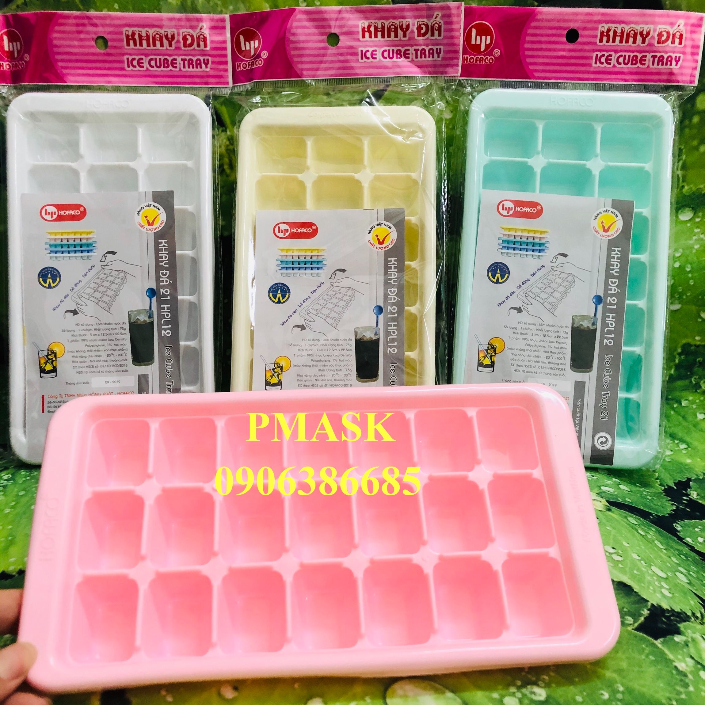 Khay làm đá 21 viên siêu tiện lợi  – Vĩ đá bằng nhựa cao cấp - Khay đá vuông HPL12