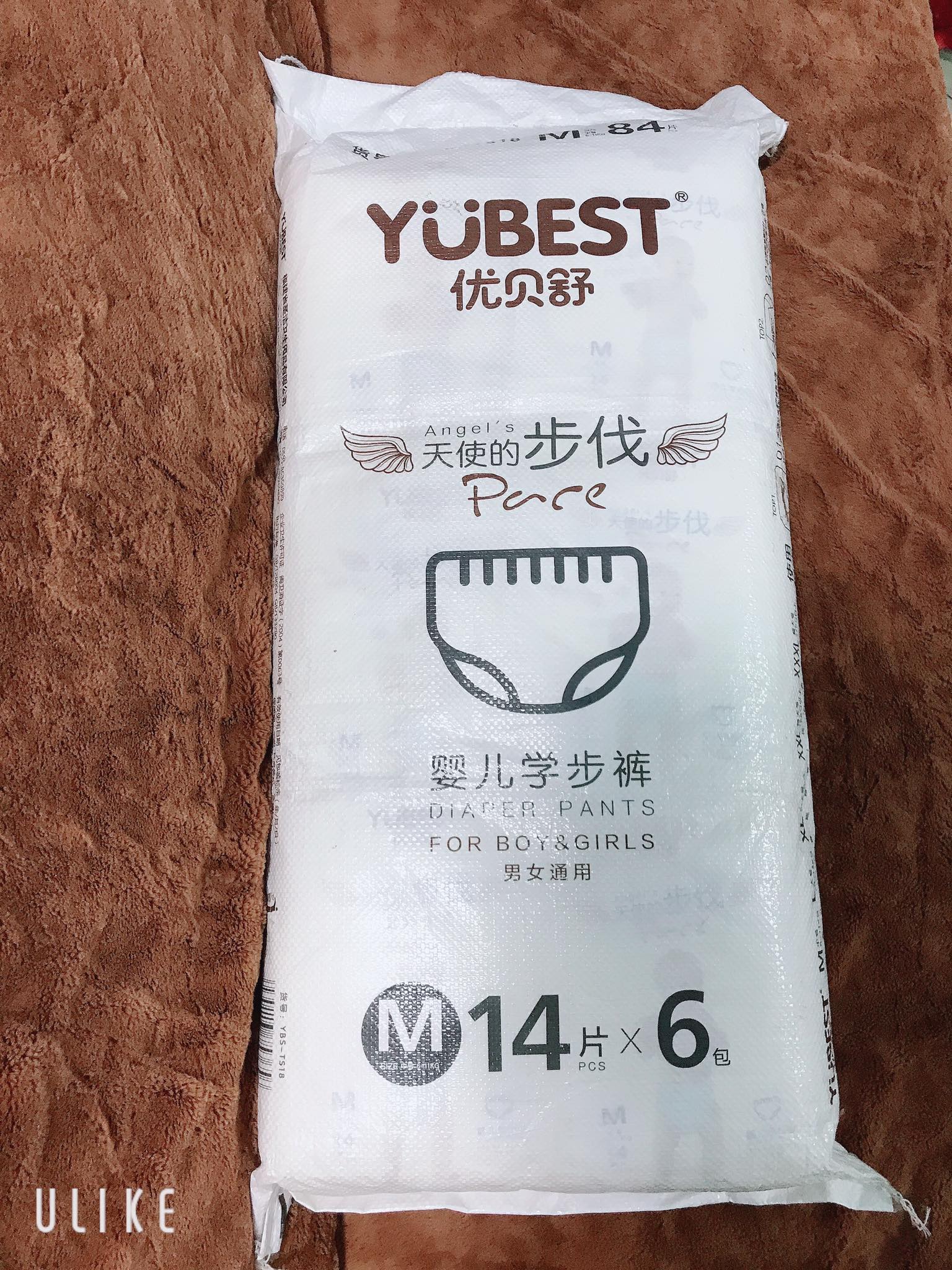 Bỉm/tã QUẦN Yubest Angel nội địa Trung đủ size M84/L78/XL72/XXL66/XXXL66