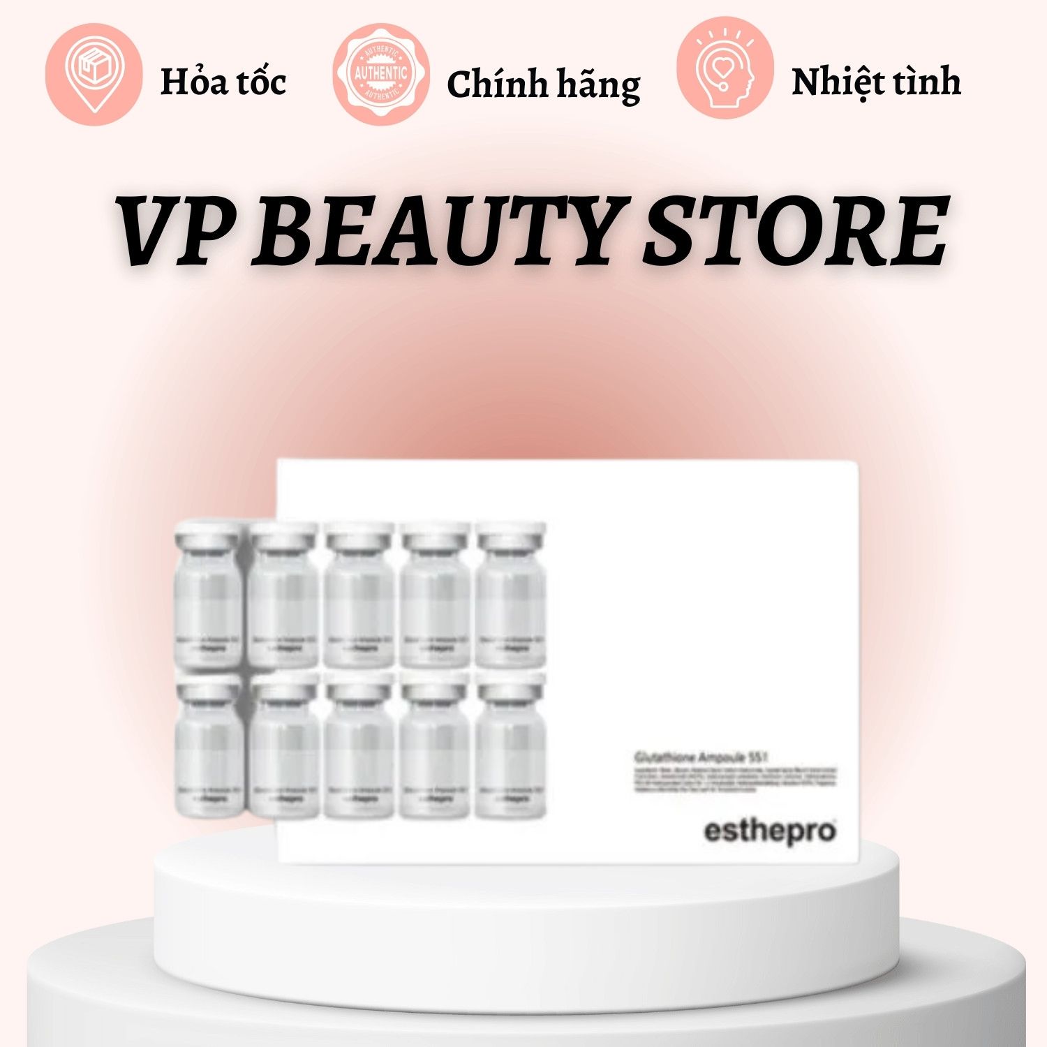 Tế bào gốc dưỡng trắng Esthepro Glutathione Ampoule - HỘP 10 ỐNG