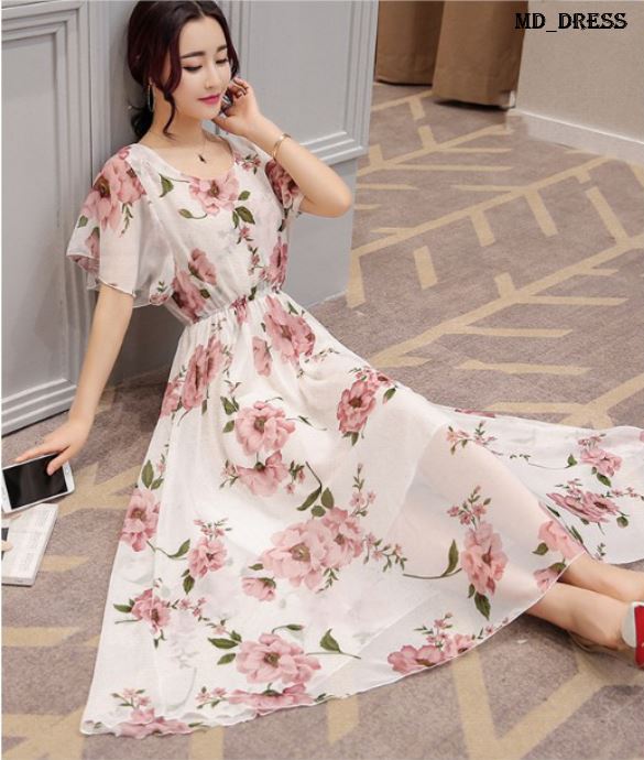 XẢ HÀNG TỒN-ĐẦM MAXI đẹp, họa tiết đẹp, tay cánh dơi, thời trang bãi biển - 0S