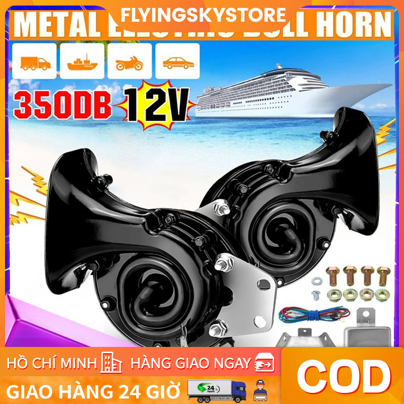 Còi Hơi Ốc Sên Dành Cho Xe Máy Siêu Âm Thanh 12V Yq-03 Thao Tác Lắp Đơn Giản Phù Hợp Tất Cả Các Dòng Xe 