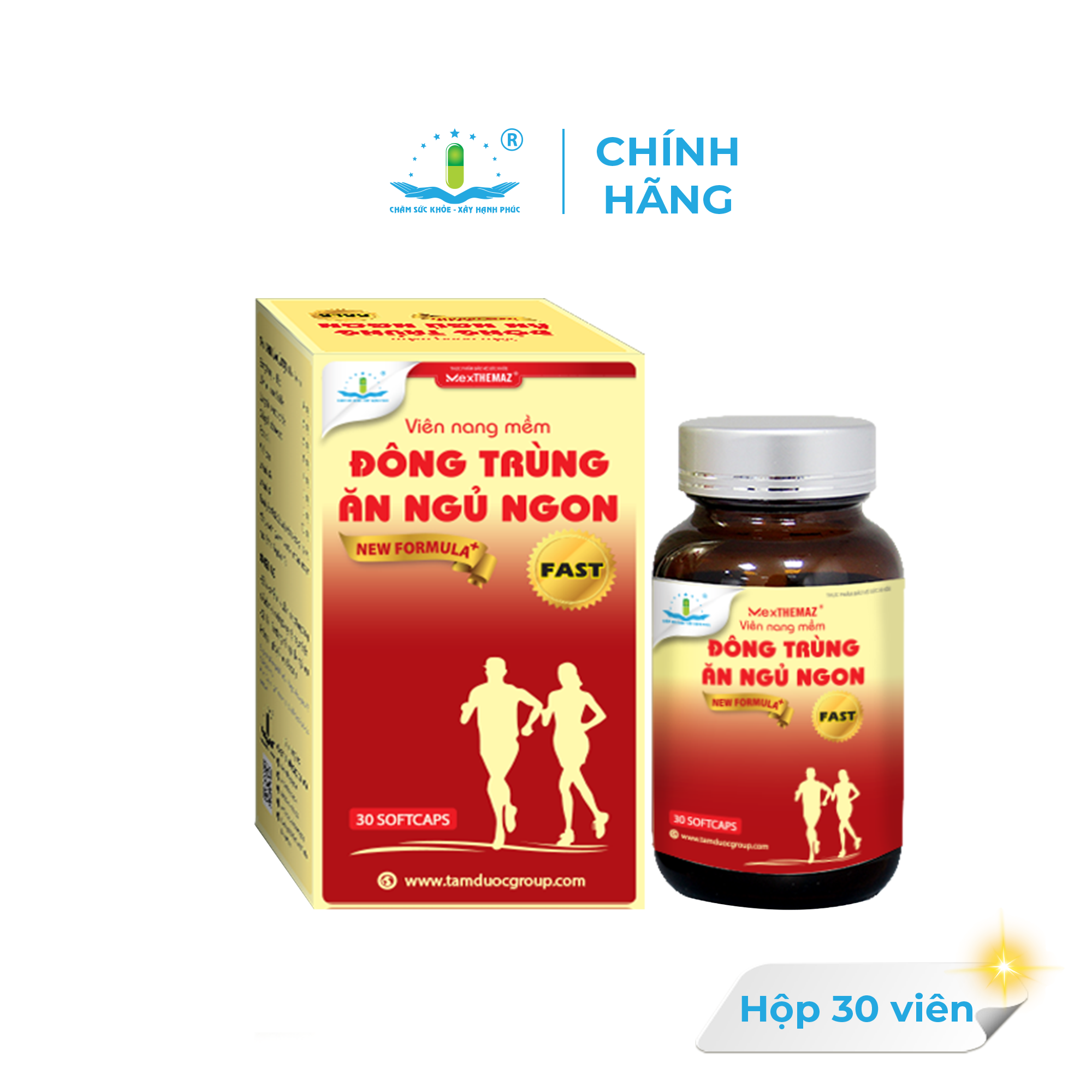 Đông trùng ăn ngủ ngon Gold dạng lọ hỗ trợ cải thiện tình trạng mất ngủ, khó ngủ, ngủ không sâu giấc, hỗ trợ tăng cường miễn dịch, giảm căng thẳng, mệt mỏi, giúp ăn ngon miệng - Sản phẩm chính hãng Tâm Dược