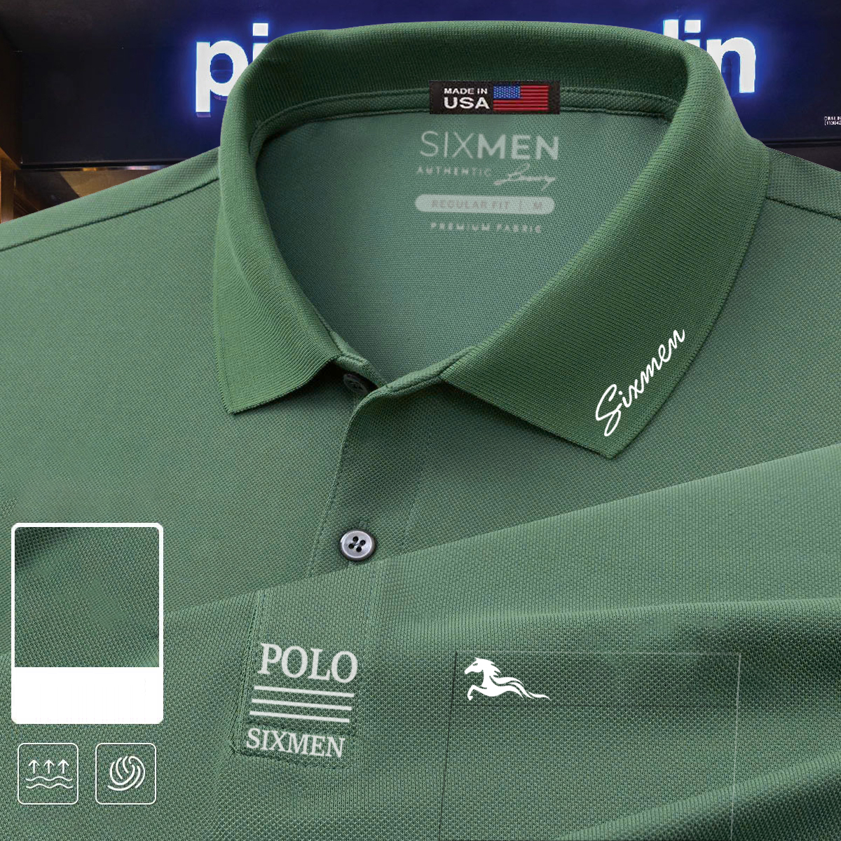 Áo Polo nam trơn Basic cổ bẻ Sixmen vải cá sấu FeelMax thoải mái - M02 - 1