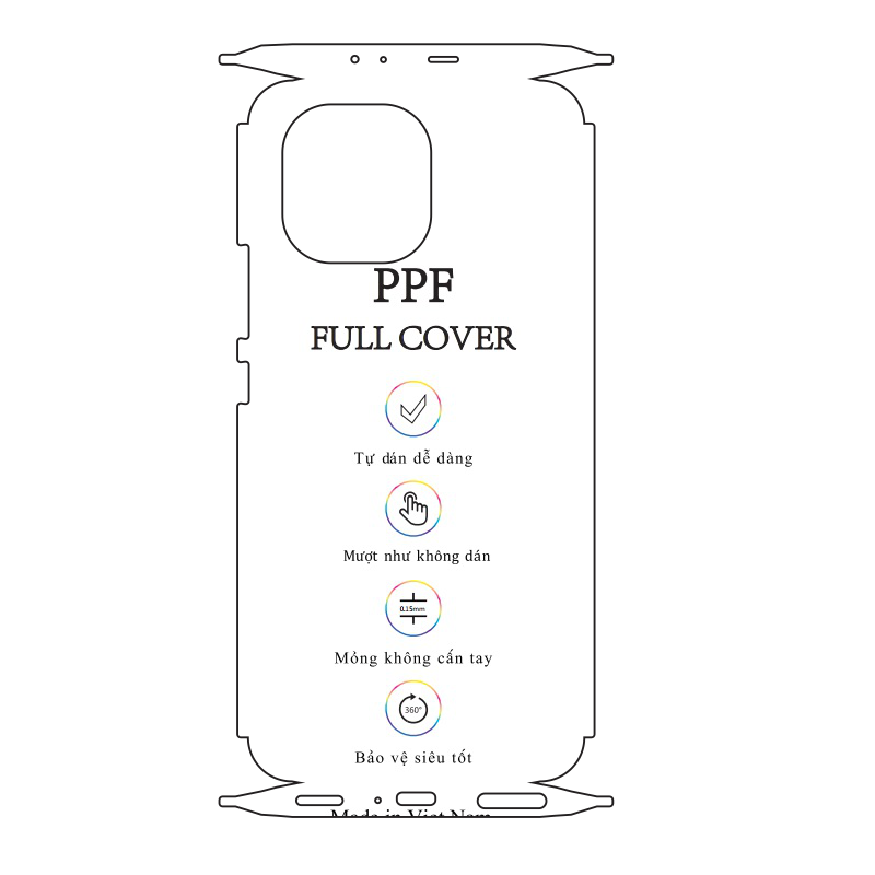 Dán dẻo ppf xiaomi mi 11 mặt sau full viền