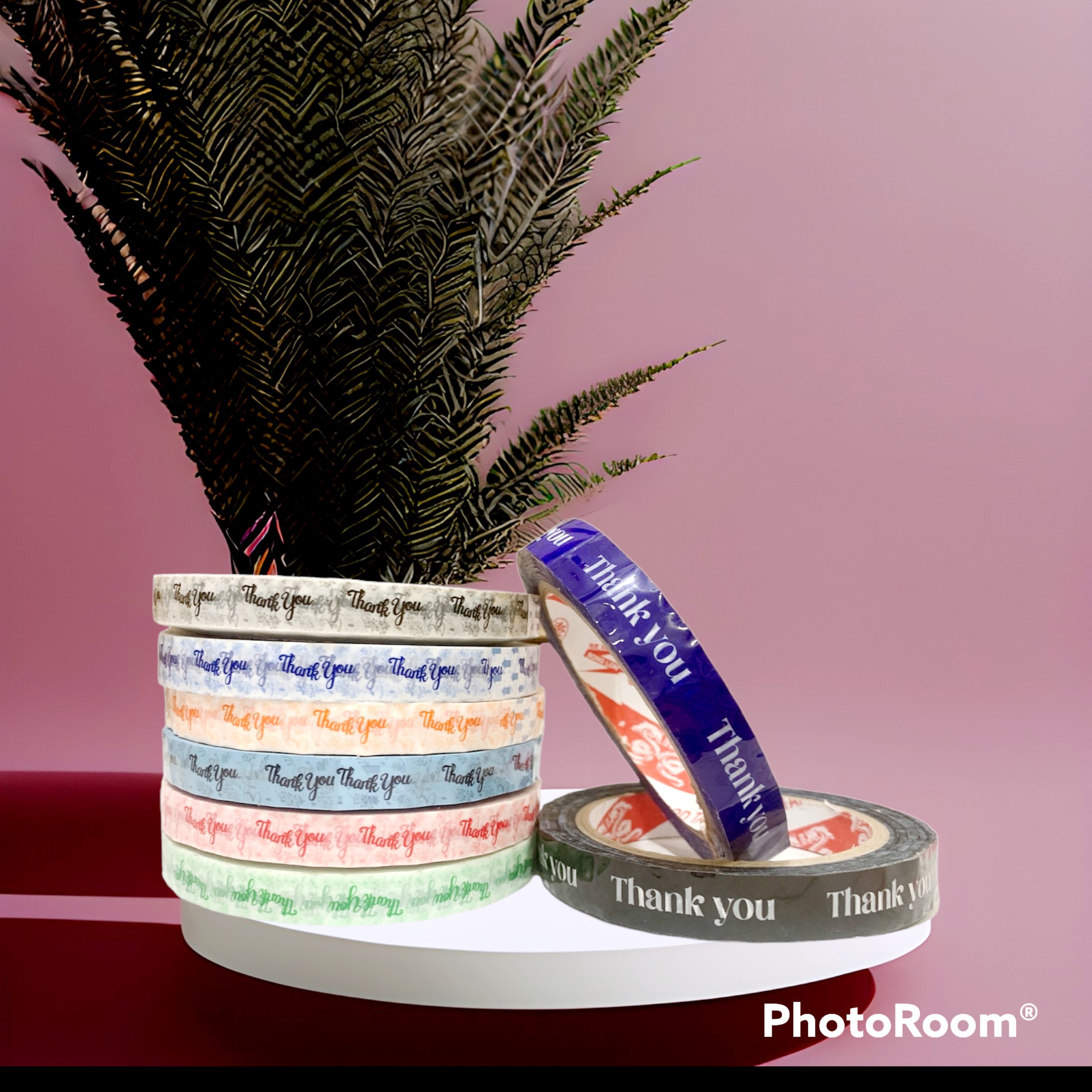  Băng keo thank you dán ly cafe - nắp hộp dán chai các loại 1 cuộn-quannaocungcan126 