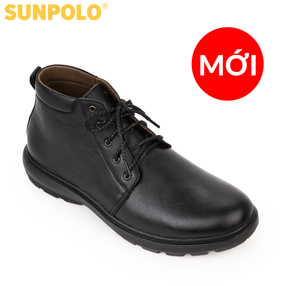 Giày boot nam da bò sunpolo chunky boots boot05