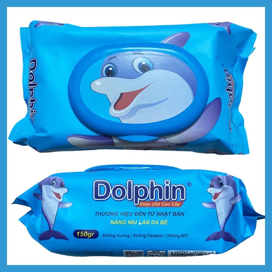 100 TỜKhăn Giấy Ướt Dolphin Không Mùi Lau Đa Năng An Toàn Cho Bé Sơ Sinh