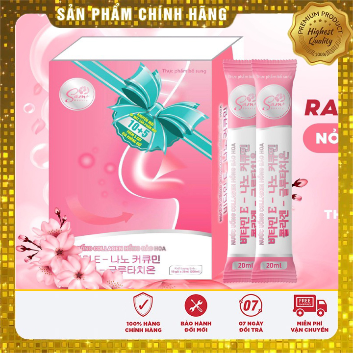 Collagen hồng đào hoa giúp tăng size vòng 1, tăng vòng 1 hồng đào hoa