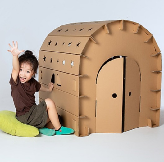 Nhà giấy carton lắp ráp cho bé 100x84x78 cm- nhà bìa carton cho bé tự lắp ráp thỏa sức sáng tạo cho bé - an toàn chắc chắn chịu lực cao