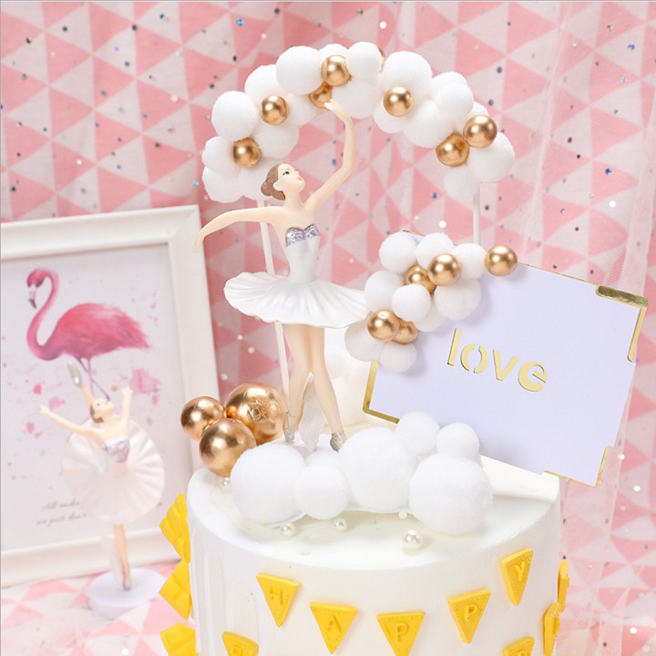 Que Cắm Cổng Bóng, Cổng Bông trang trí bánh kem, phụ kiện trang trí bánh sinh nhật, topper bánh kem