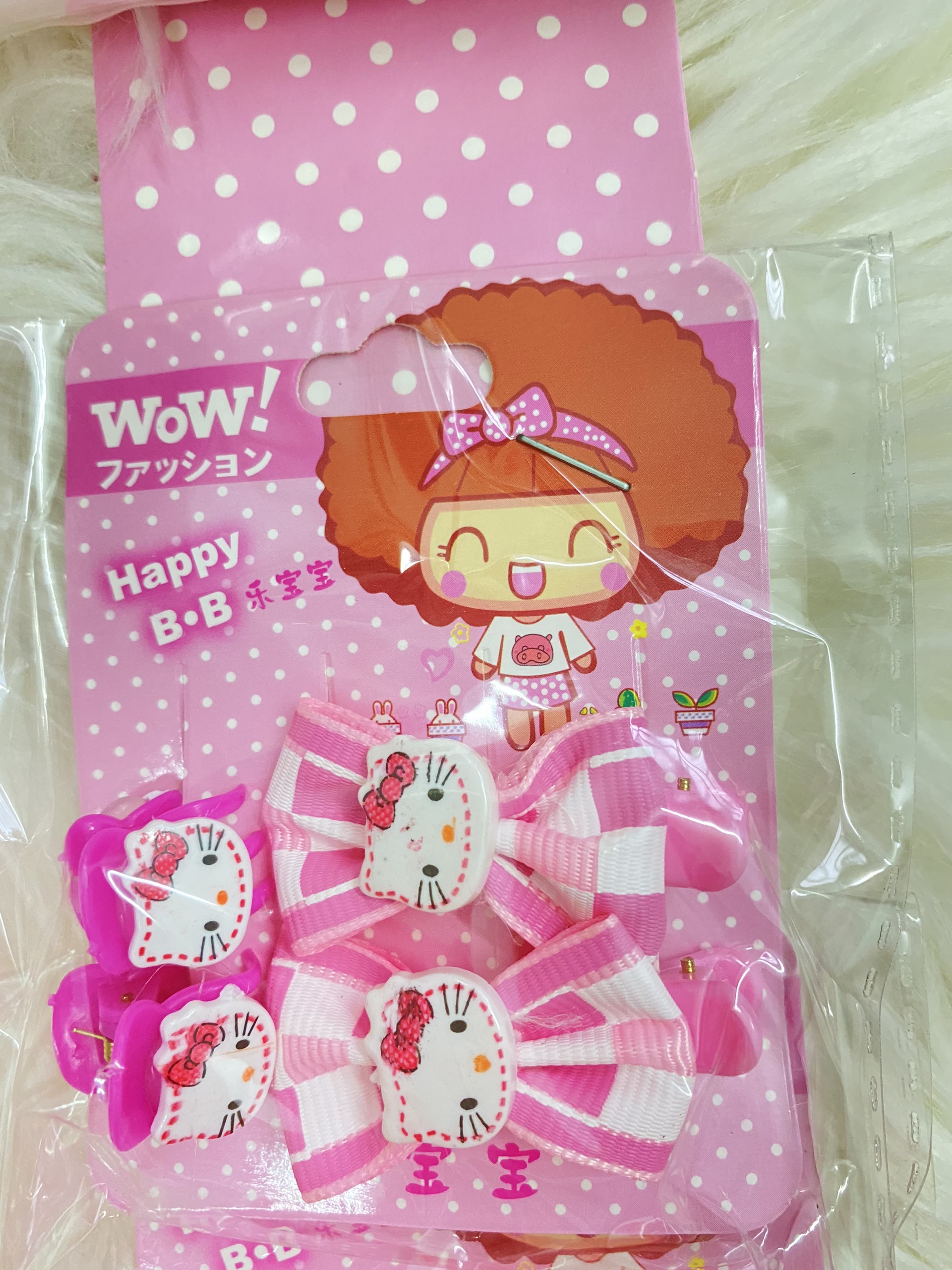 Set 2 cặp kẹp bẻ/ bộ kẹp+ cột cho bé gái- nhiều hình