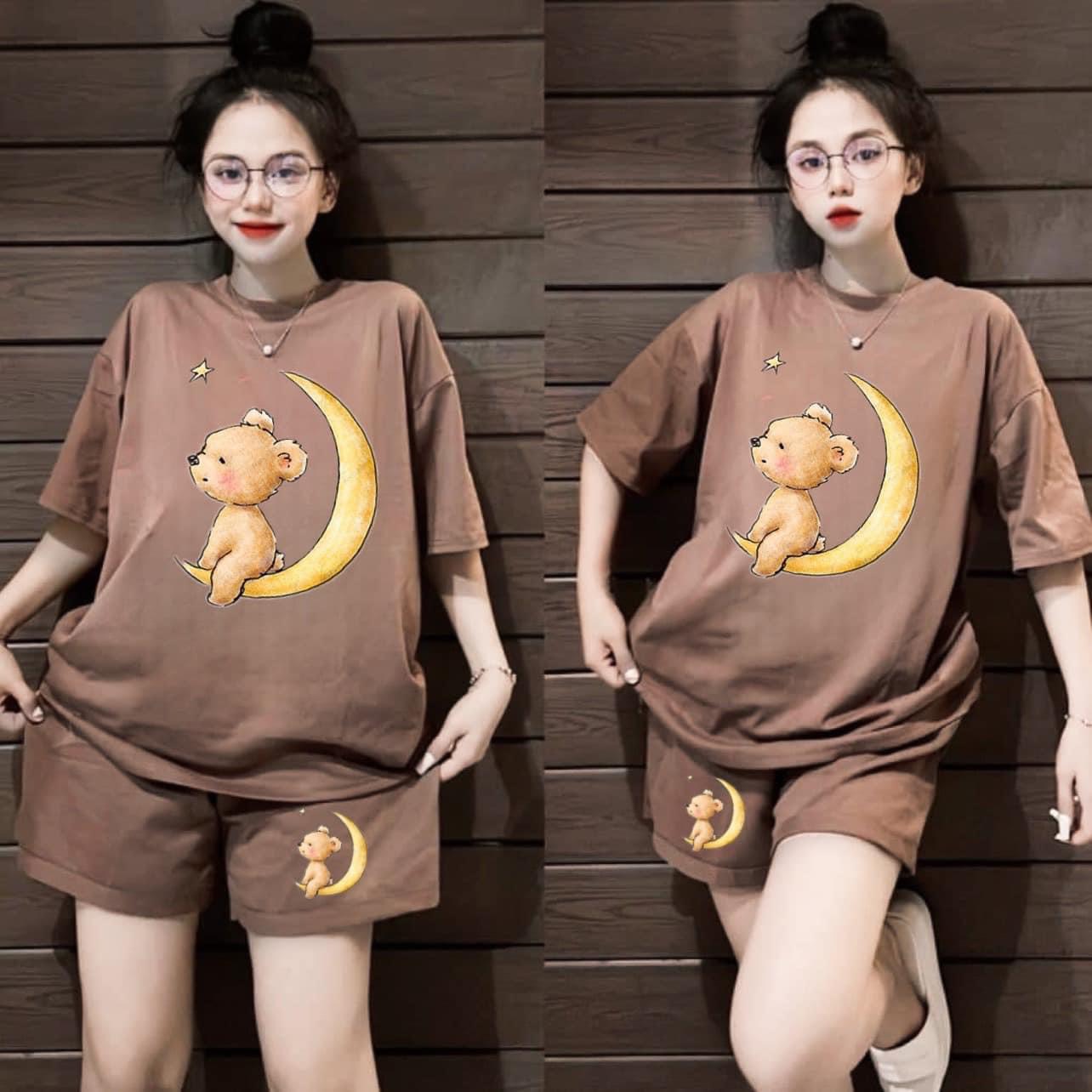 Đồ bộ thun mát mẻ hình mặt trăng size xl từ 63kg đến 75kg