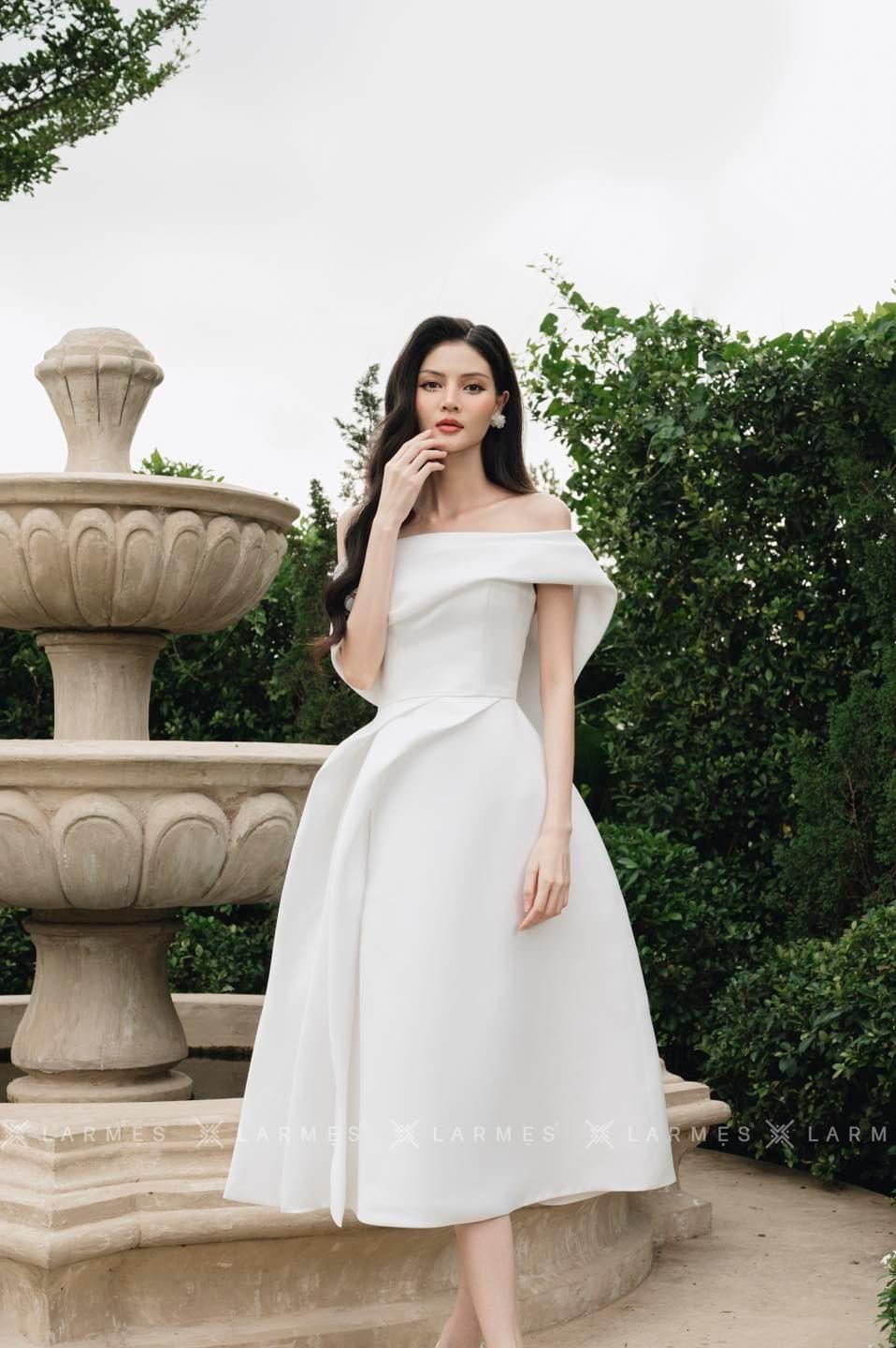 Larmes - đầm trễ vai amberly