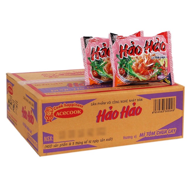 Thùng 30 gói mì Hảo hảo vị tôm,gà,xào tôm hành,xào chua ngọt