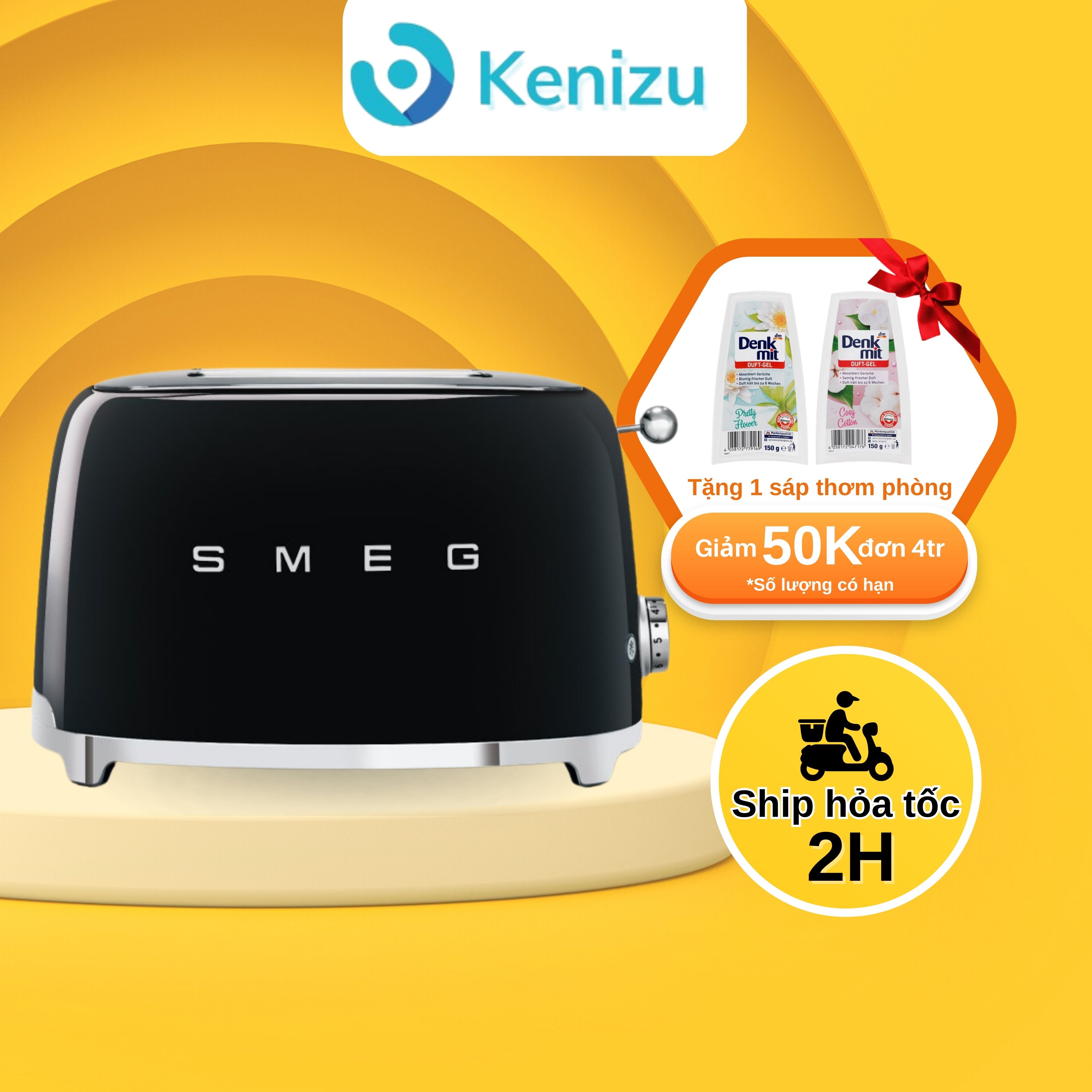 Máy nướng bánh mì Smeg TSF01 3 chức năng. 2 ngăn chứa, 6 cấp độ nướng nhập khẩu Đức