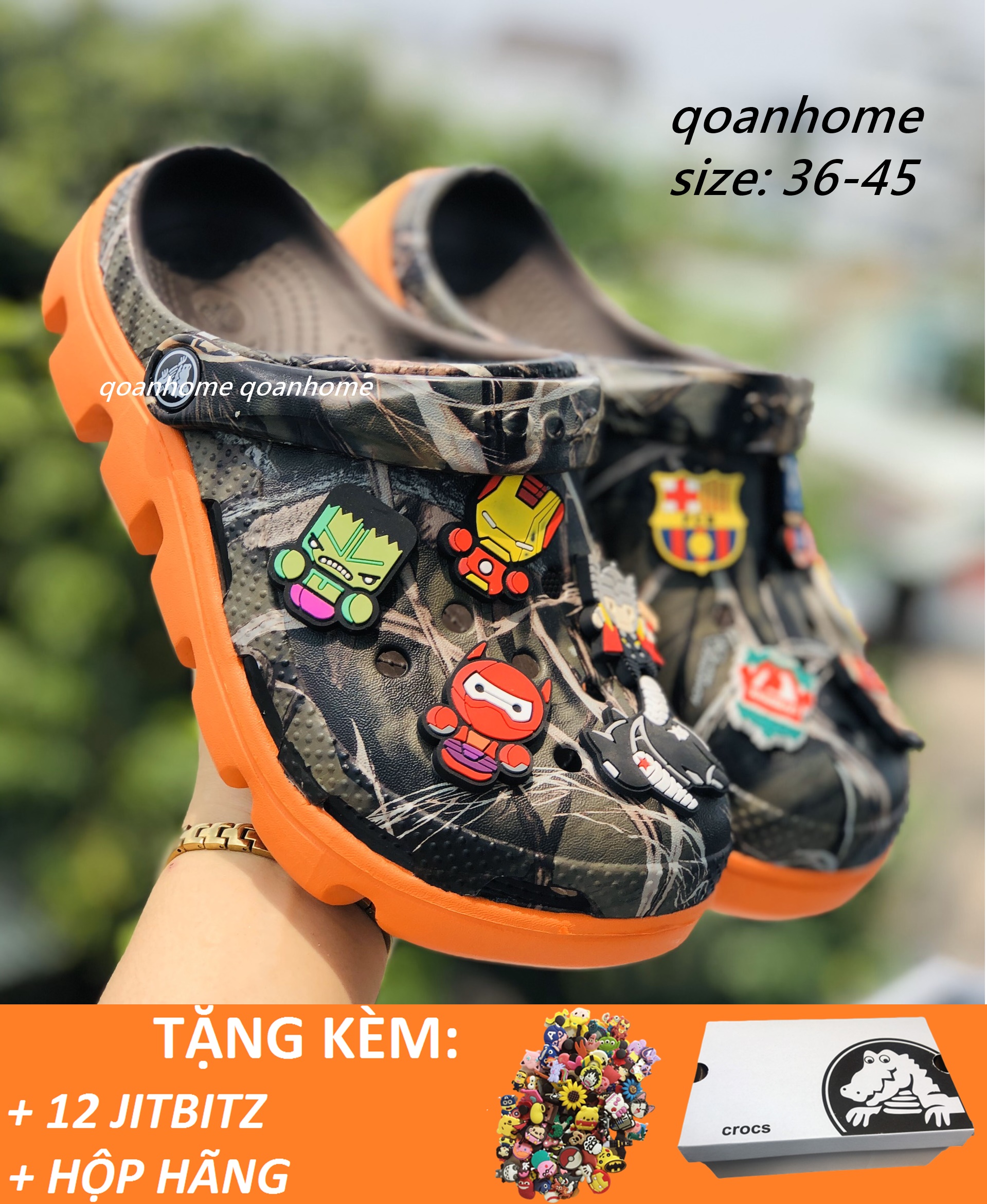 DÉP CÁ SẤU CROCS CAMO ĐỂ CAM- DÉP QUAI NGANG CROCS DUET SPORT -  DÉP CÁ SẤU - DÉP QUAI NGANG CÁ SẤU - DÉP SỤC- DÉP CROCS