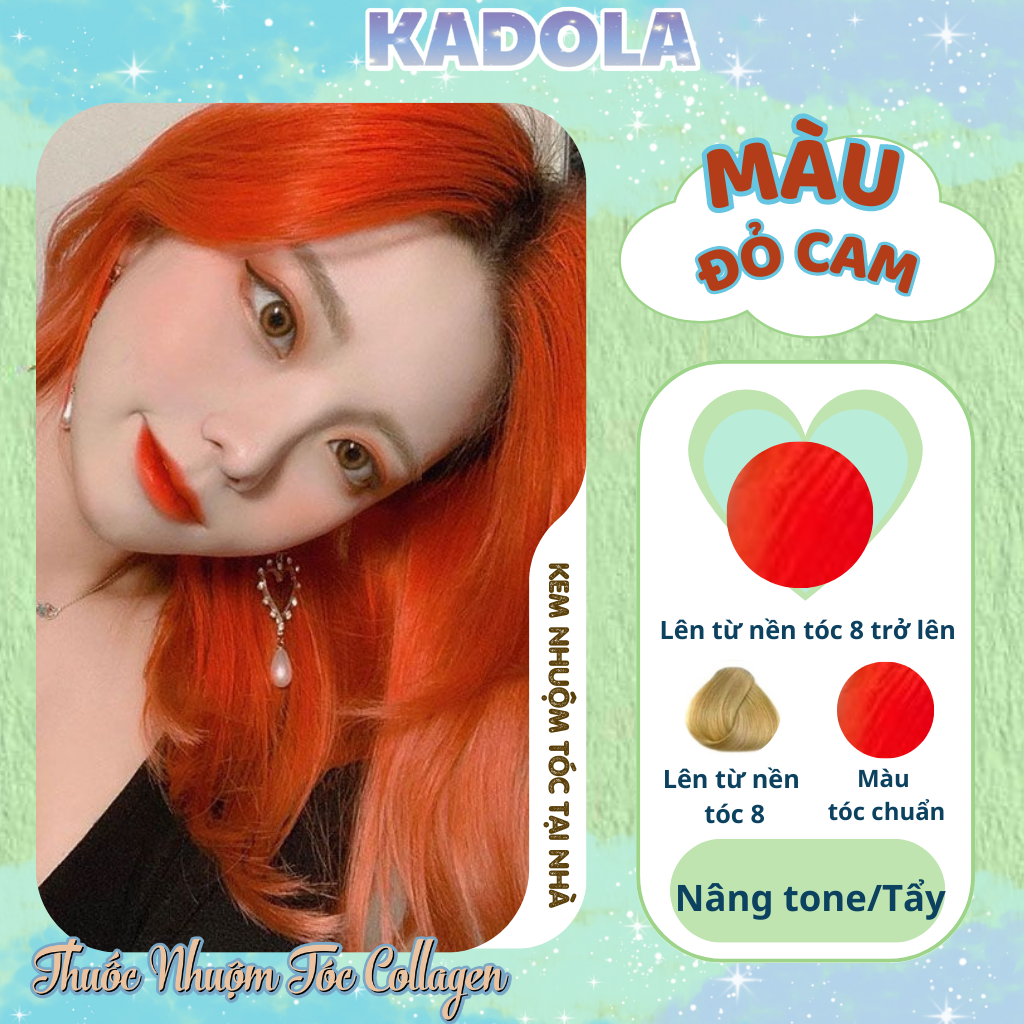 Thuốc Nhuộm Tóc Màu Cam Đỏ Kadola Thuốc Nhuộm Tóc Siêu Dưỡng