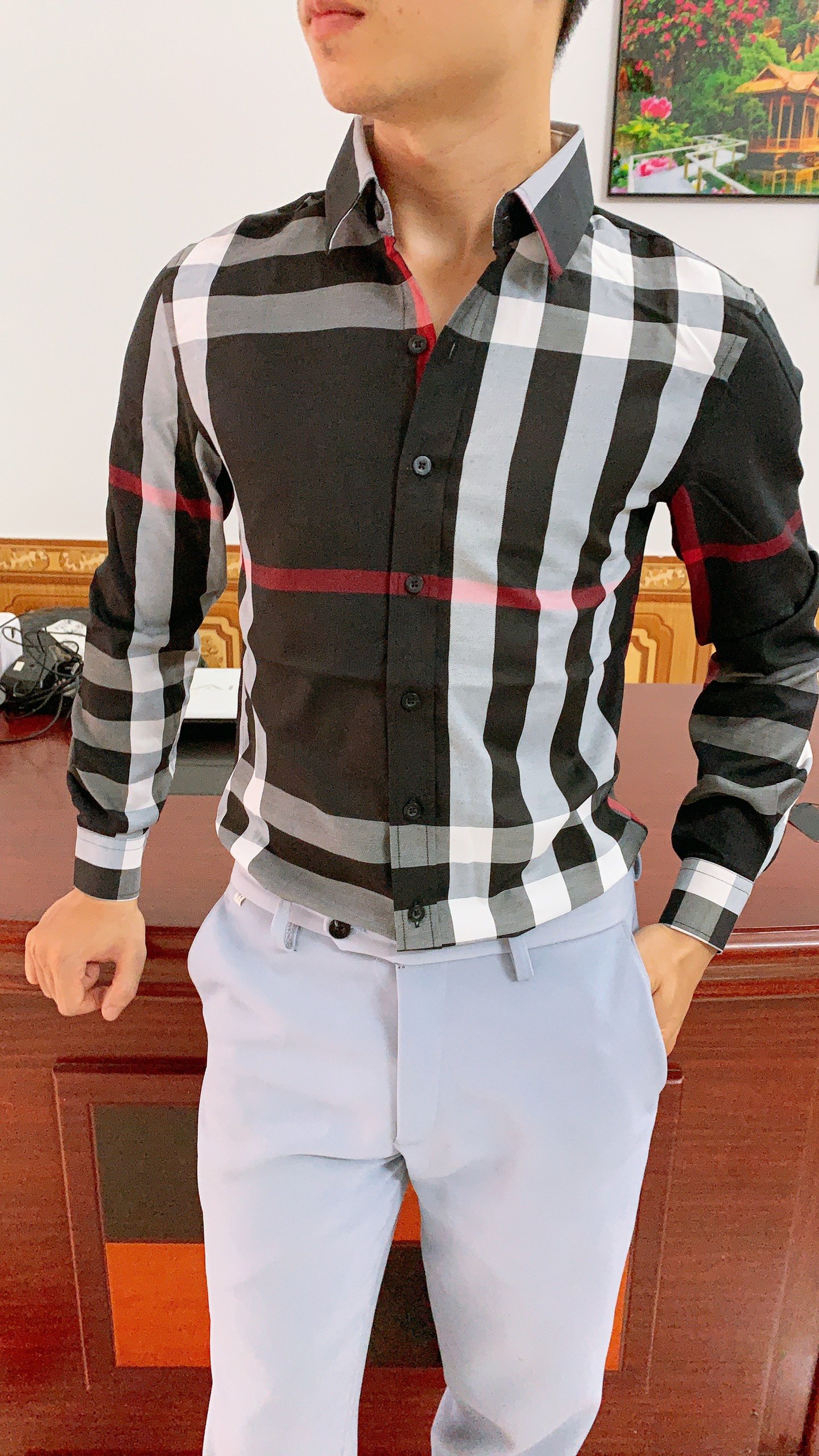 Áo Sơ Mi Nam Kẻ Dài tay BBR cao cấp