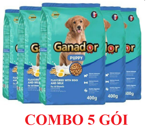 Combo 5 gói thức ăn cho chó nhỏ ganador vị trứng & sữa - ganador