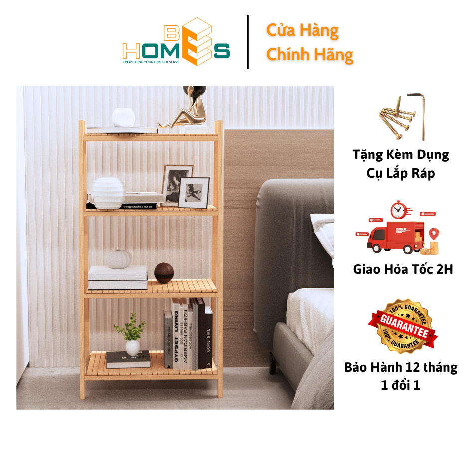 Kệ sách Behomes 4 tầng mặt nan