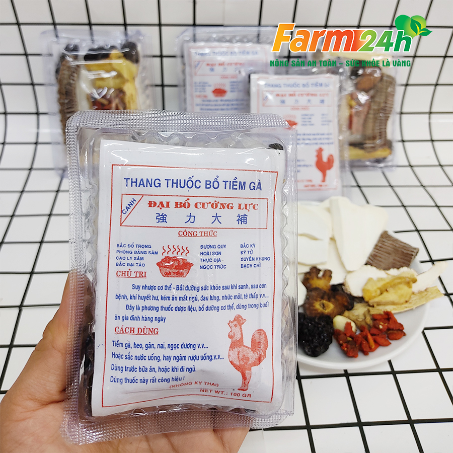 Thang tiềm gà loại đặc biệt, gói gia vị hầm gà, 12 thang thảo dược cho món gà tiềm thơm ngon, 100% thiên nhiên | Farm24h