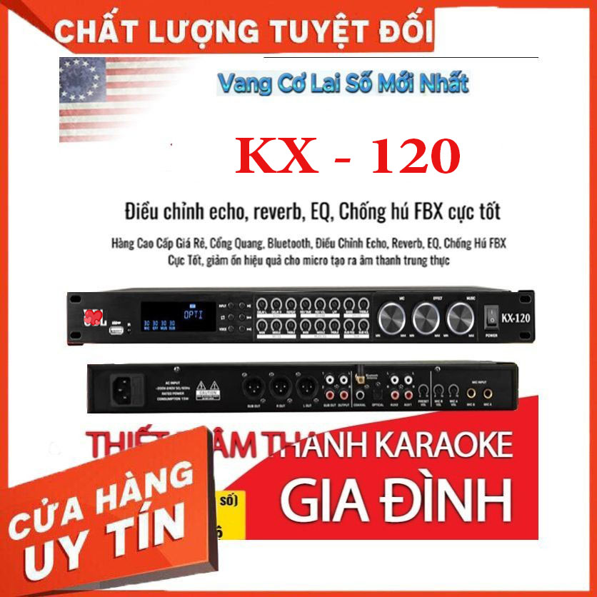 Vang Cơ Karaoke Chuyên Nghiệp, Vang Cơ JB KX120 Mới Nhât 2025 , Chống Hú 100%, Có Reverb+ Echo, AV, USB Bluetooth, Cổng Quang.. Hiệu Chỉnh Dễ Dàng, Lọc Âm Chuẩn, Chất Âm Hoàn Hảo, Sắc Nét, Cho Dàn Karaoke Gia Đình, Hội Trường, Sân Khấu