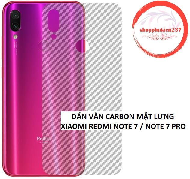 Miếng dán lưng vân carbon dành cho xiaomi redmi note 7 redmi note 7 pro dán dẻo mặt lưng