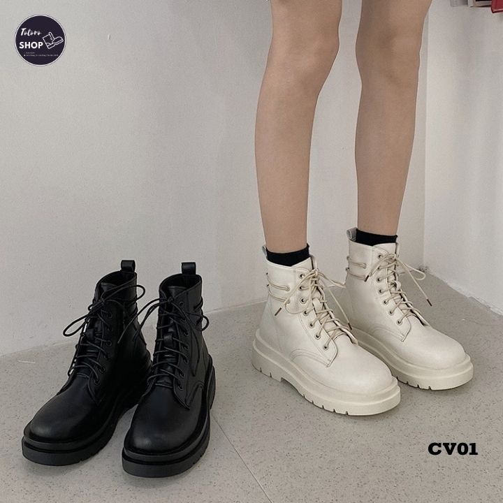 Giày bốt nữ cổ vừa 13cm đế 4cm - cv01