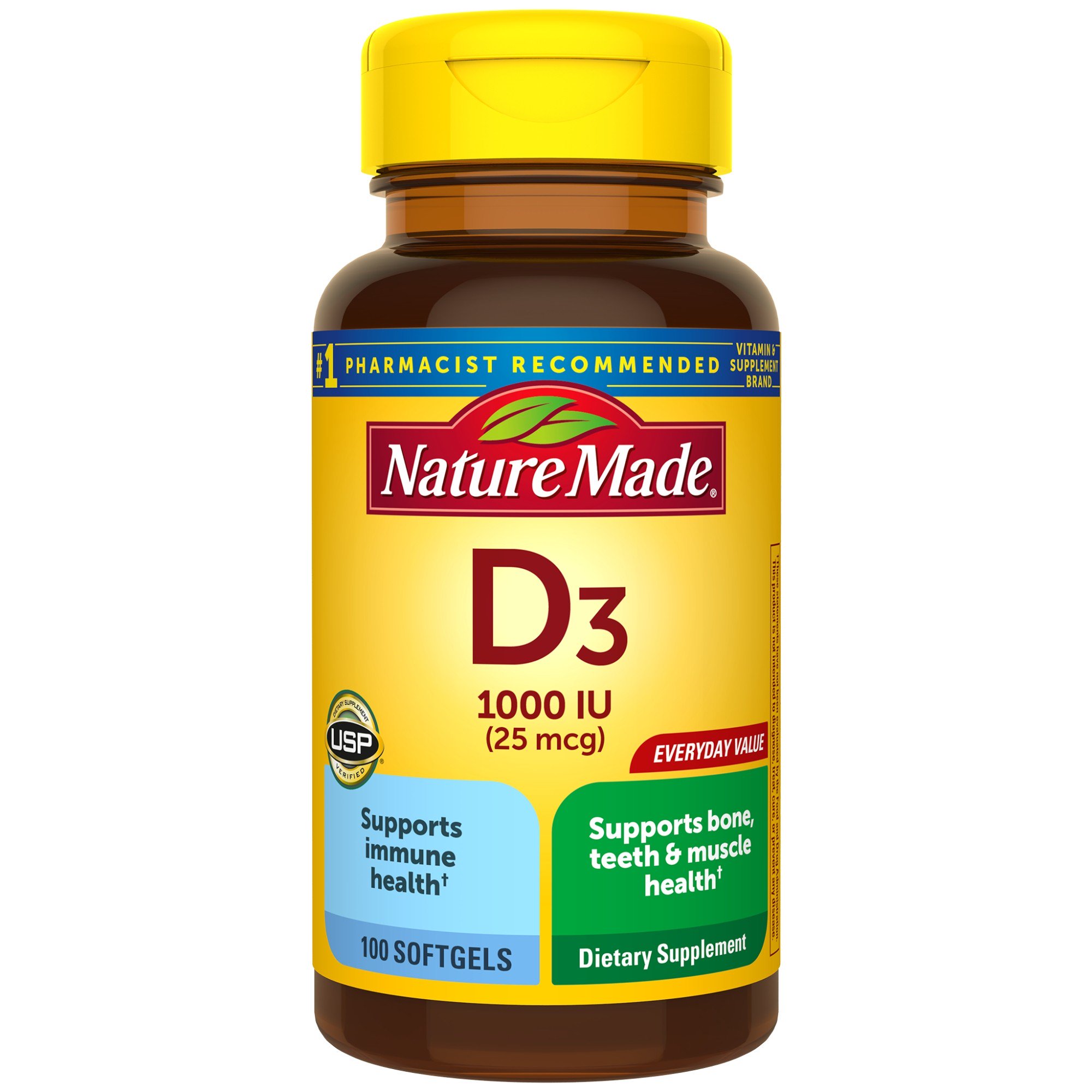 Viên nature made vitamin d3 1000iu , 100 viên