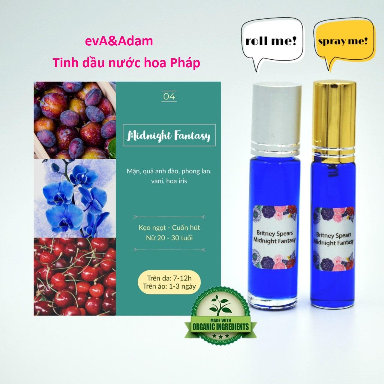 [HCM][lăn/xịt 10ml] Tinh dầu nước hoa Pháp Midnight Fantasy - tinh dầu nước hoa mini nữ dạng lăn dạng xịt tinh dầu nước hoa pháp chiết - evA&Adam