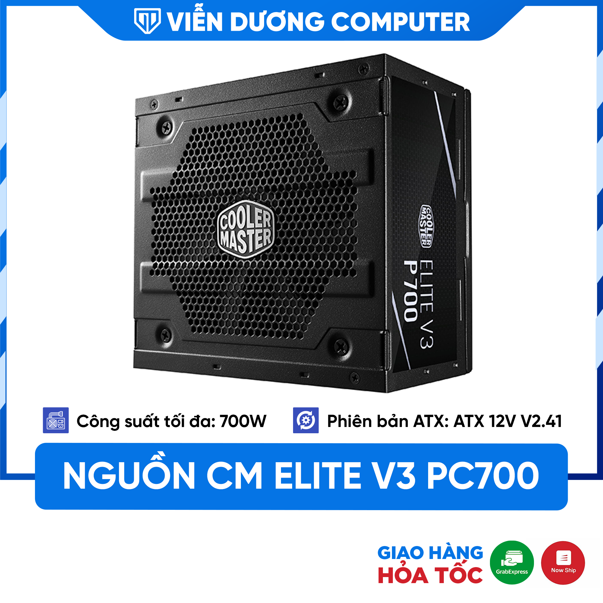 Nguồn máy tính cooler master elite v3 230v pc700 700w màu đen