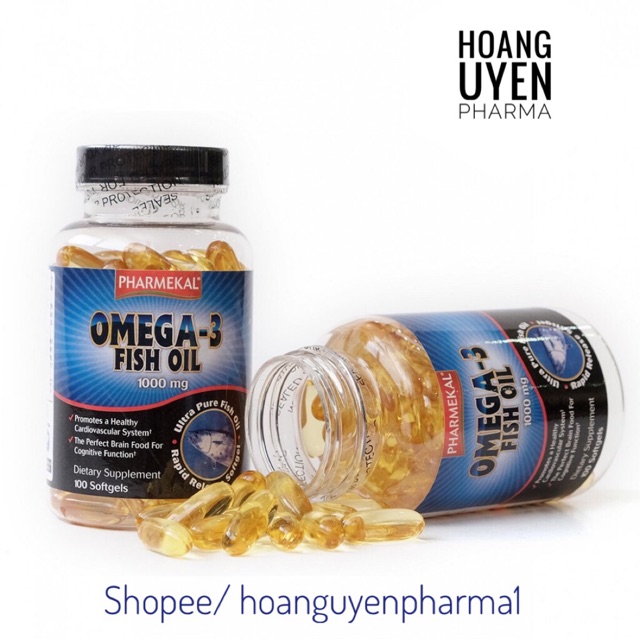 Viên dầu cá Omega 3 Pharmekal Fish Oil 1000mg - Hộp 100 viên