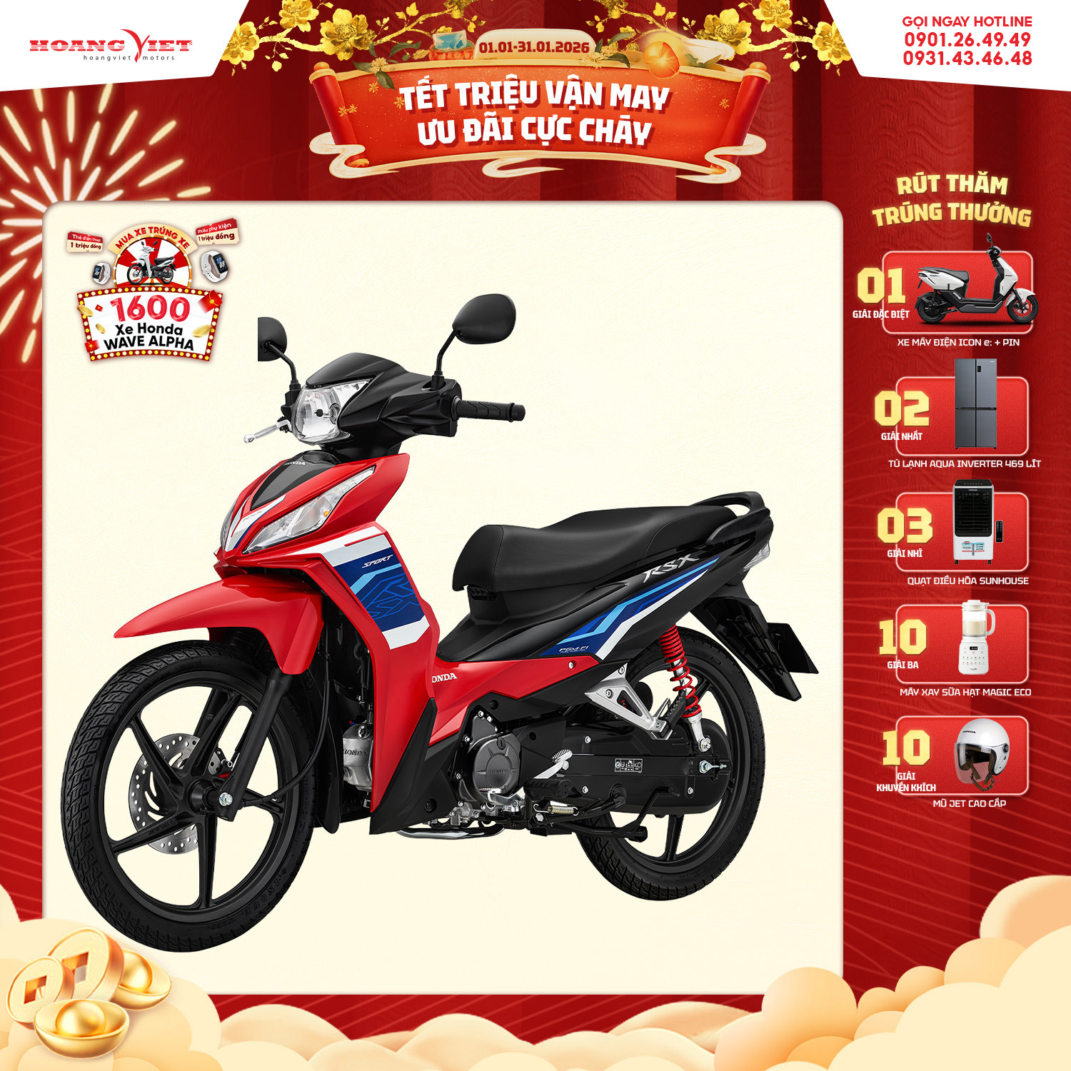  Xe máy Honda Wave RSX 110cc 2026 -  Phiên Bản Thể Thao 