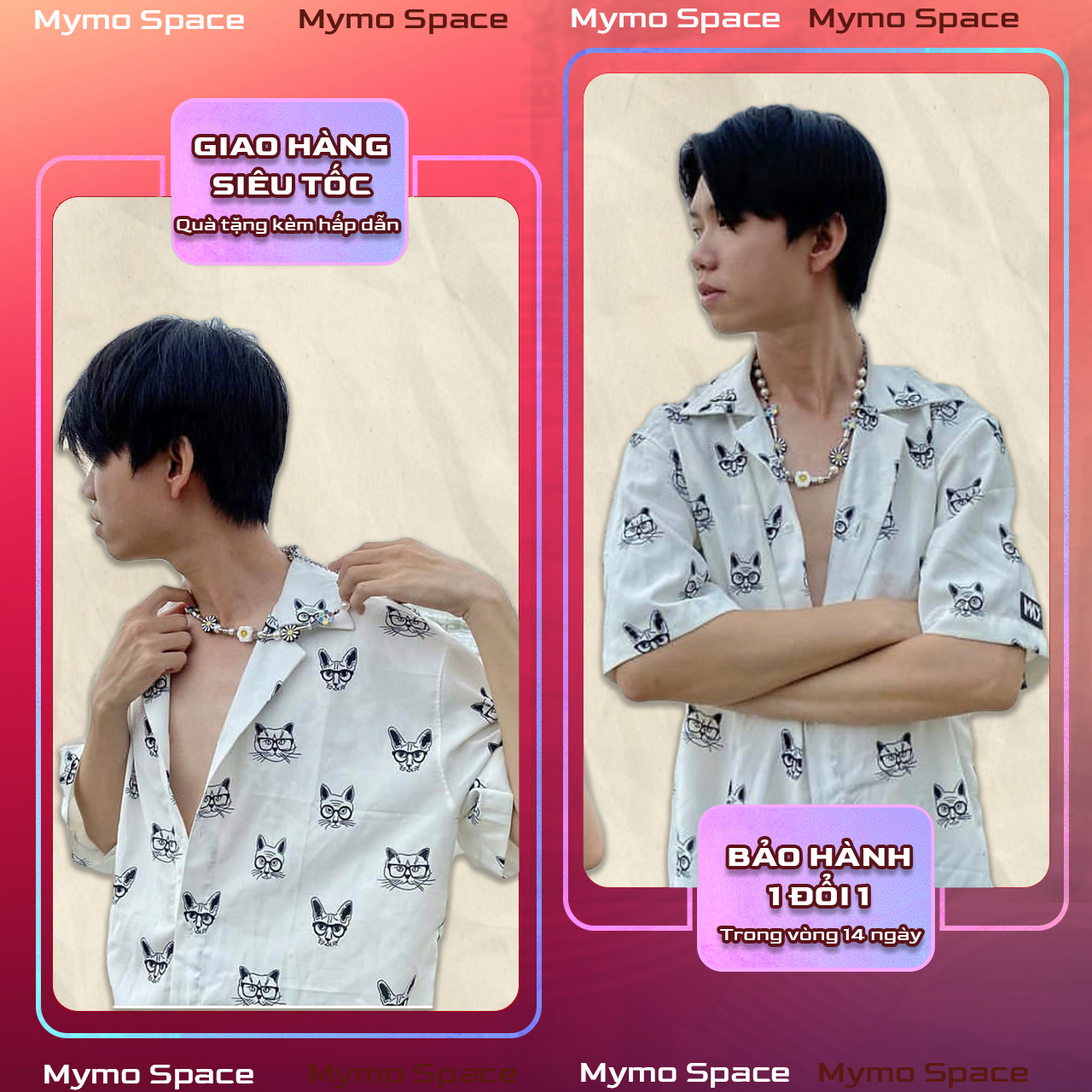 Áo Sơmi THE CAT FULLTAG | Sơ Mi Lụa Mềm CNK 100% | CHUẨN CAO CẤP FORM UNISEX 40-100KG