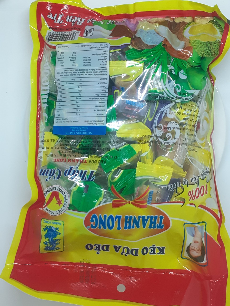 [HCM]COMBO 5 BỊCH KẸO DỪA THẬP CẨM BẾN TRE 220G (Thanh Long)