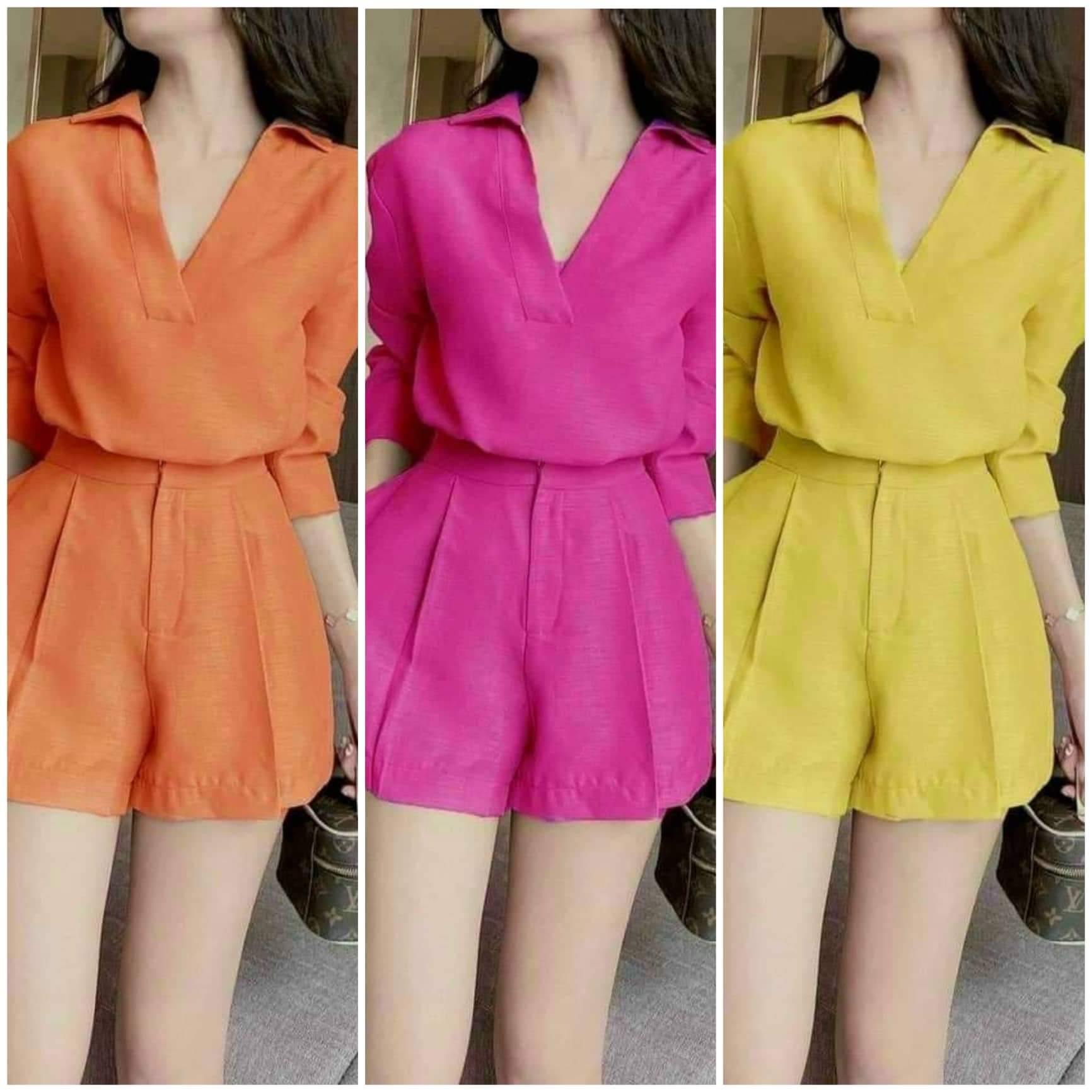 Sét đùi cổ v tay dài cực xinh