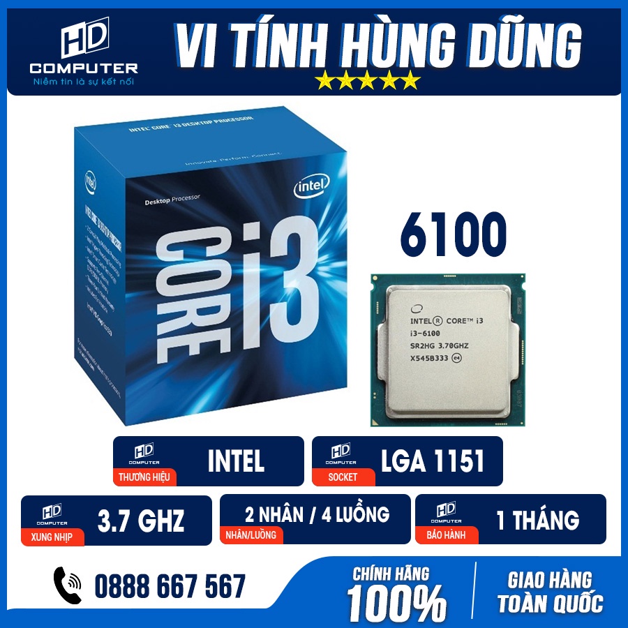 Chip cpu core i3 6098p / i3 6100 / i3 7100/ i3 7350k socket 1151 giá rẽ thế hệ 6 thế hệ 7 chạy main h110