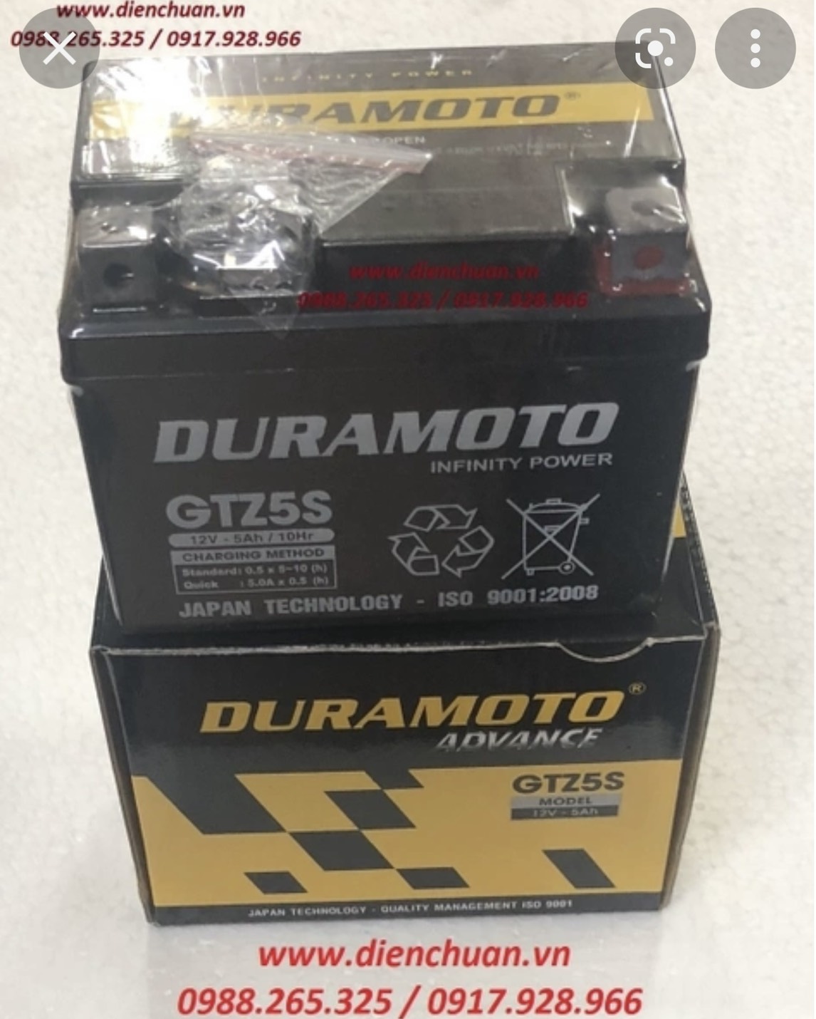 Ắc quy xe máy Duramoto GTZ5S (12V 5Ah )