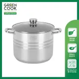 Nồi Luộc Gà Inox 5 Đáy 28 cm Green Cook -  Đáy 5 Lớp Truyền Nhiệt Nhanh - Chất Liệu Inox An Toàn - Phù Hợp Mọi Loại Bếp - Hàng Chính Hãng