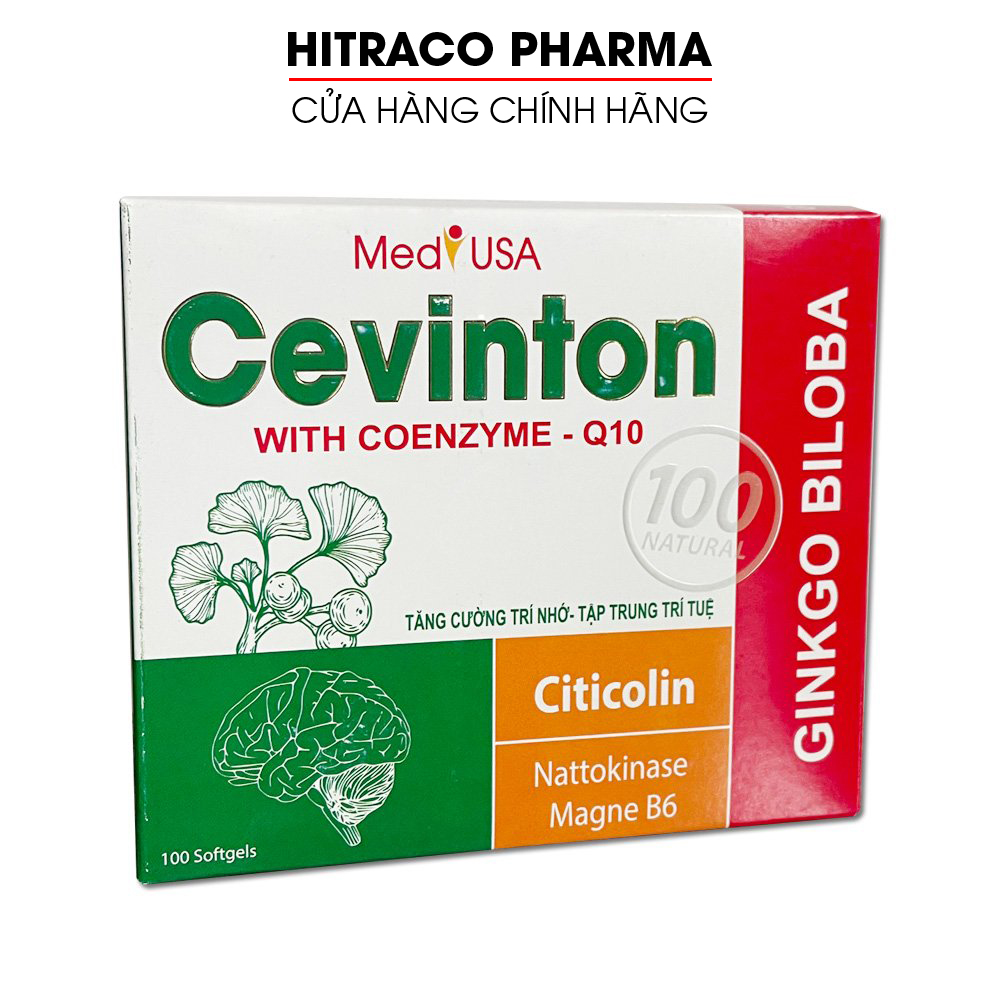 Hoạt huyết dưỡng não CEVINTON Ginkgo Biloba Extract 360mg giảm đau đầu, hoa mắt, chóng mặt - 100 viên