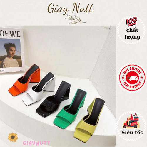 Guốc nữ thời trang - Guốc quai ngang gót thô tam giác sang trọng cao 9cm Mã TT87