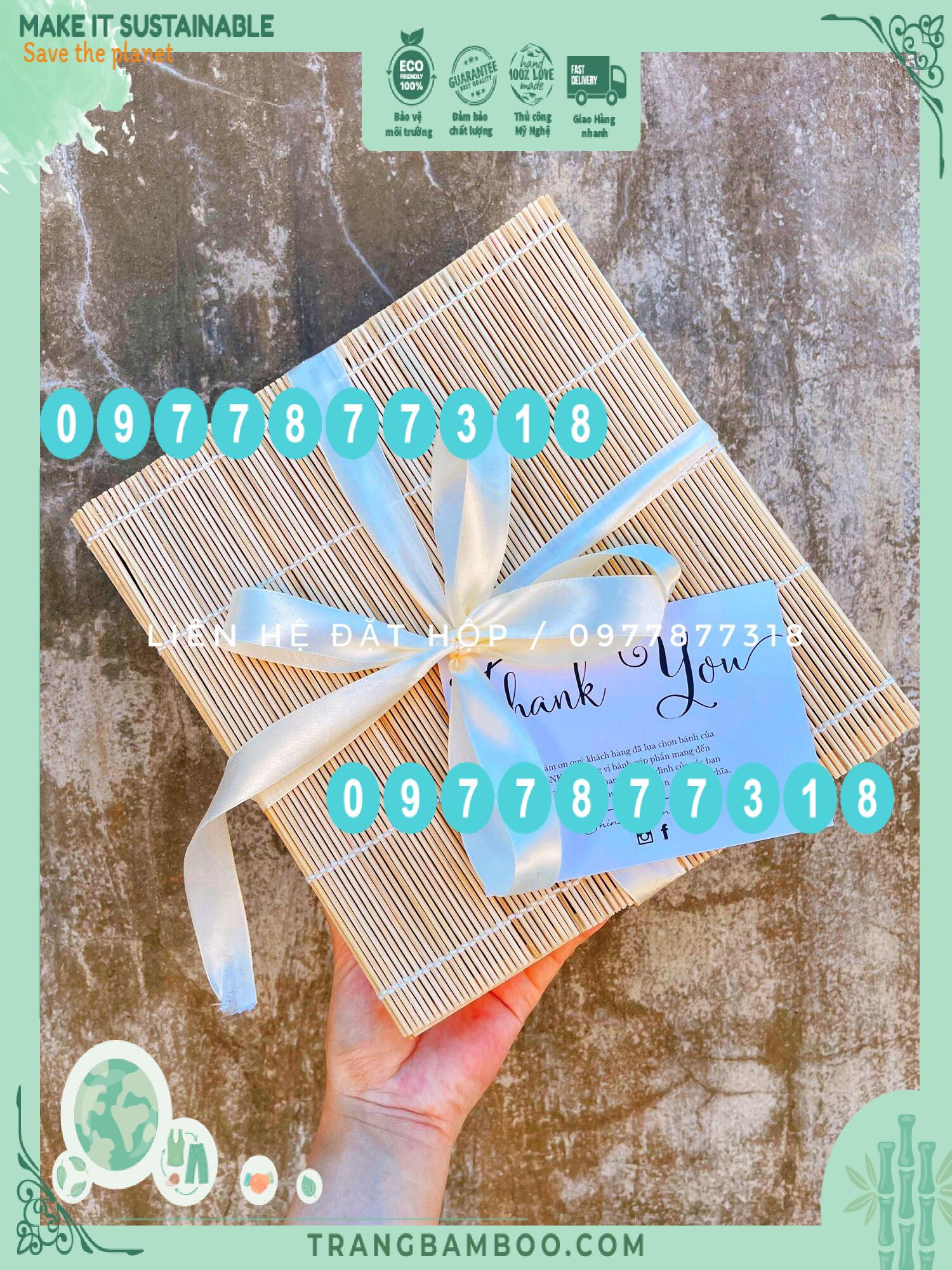 Hộp Qùa Tre Đan Hình Vuôn, Hộp Đựng Bánh Trung Thu 4 bánh, Hộp đựng đồ mỹ phẩm, hộp đựng phụ kiện